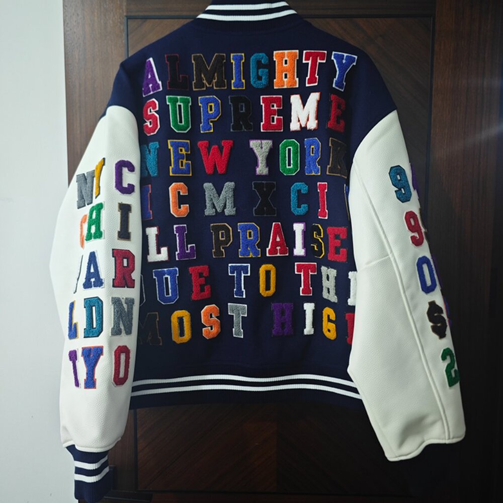Supreme Appliqué Embroidered Baseball Jacket - Picture 8 of 12
